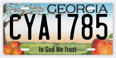 GA license plate CYA1785