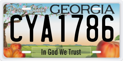 GA license plate CYA1786
