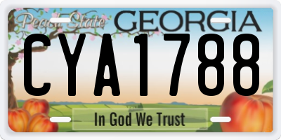 GA license plate CYA1788