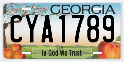 GA license plate CYA1789