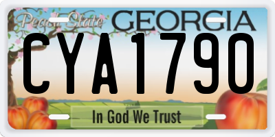 GA license plate CYA1790