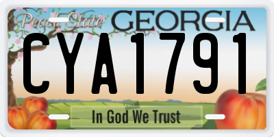 GA license plate CYA1791