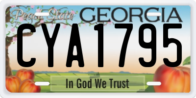 GA license plate CYA1795