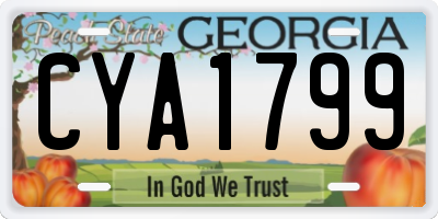 GA license plate CYA1799