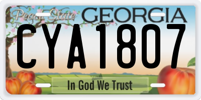 GA license plate CYA1807