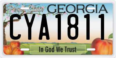 GA license plate CYA1811