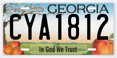 GA license plate CYA1812