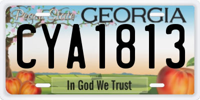 GA license plate CYA1813