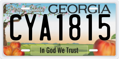 GA license plate CYA1815