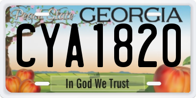 GA license plate CYA1820