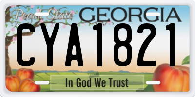 GA license plate CYA1821