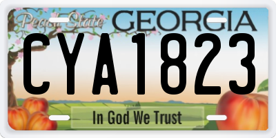 GA license plate CYA1823