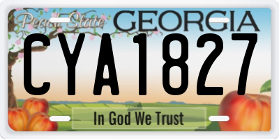 GA license plate CYA1827