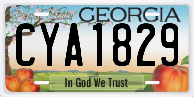 GA license plate CYA1829