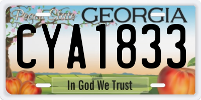 GA license plate CYA1833