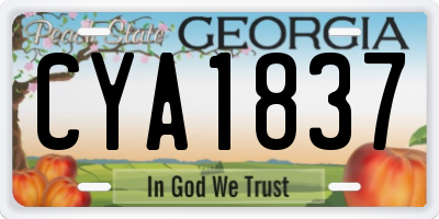 GA license plate CYA1837