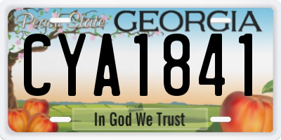 GA license plate CYA1841