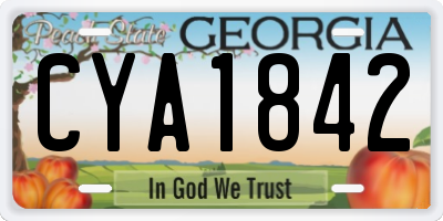 GA license plate CYA1842