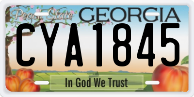 GA license plate CYA1845