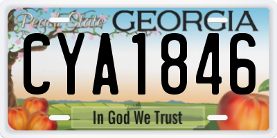 GA license plate CYA1846