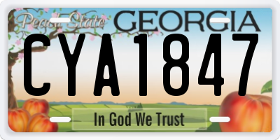 GA license plate CYA1847