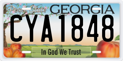 GA license plate CYA1848