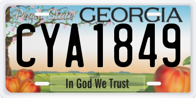 GA license plate CYA1849