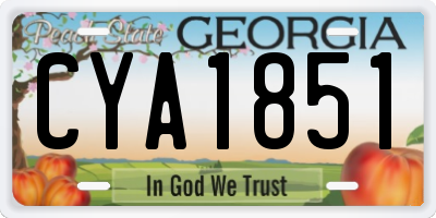 GA license plate CYA1851