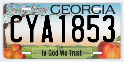 GA license plate CYA1853
