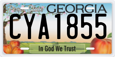 GA license plate CYA1855