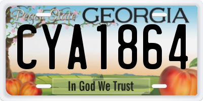 GA license plate CYA1864
