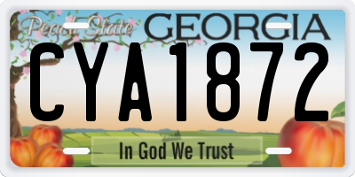GA license plate CYA1872