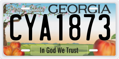 GA license plate CYA1873