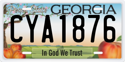 GA license plate CYA1876