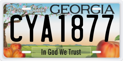 GA license plate CYA1877
