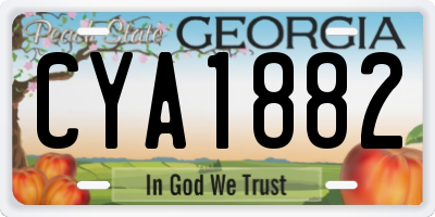 GA license plate CYA1882