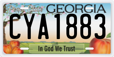GA license plate CYA1883