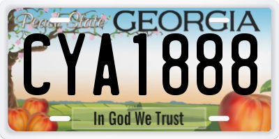 GA license plate CYA1888