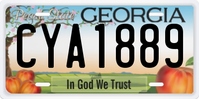 GA license plate CYA1889