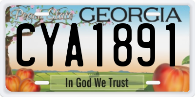 GA license plate CYA1891