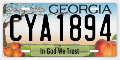 GA license plate CYA1894