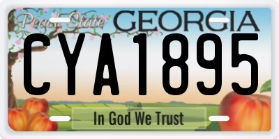 GA license plate CYA1895