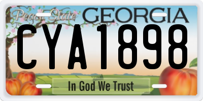 GA license plate CYA1898