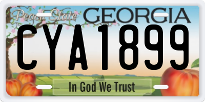 GA license plate CYA1899