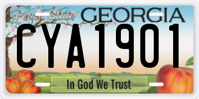 GA license plate CYA1901