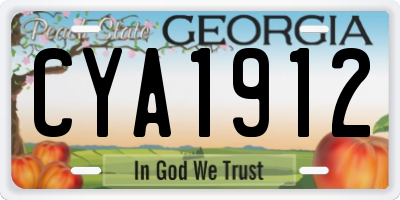 GA license plate CYA1912