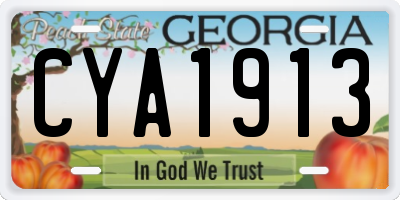 GA license plate CYA1913