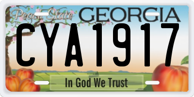 GA license plate CYA1917