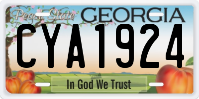 GA license plate CYA1924