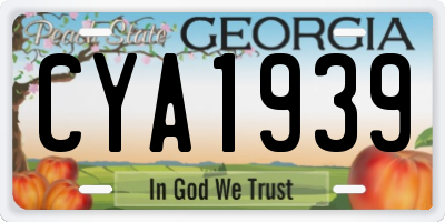 GA license plate CYA1939